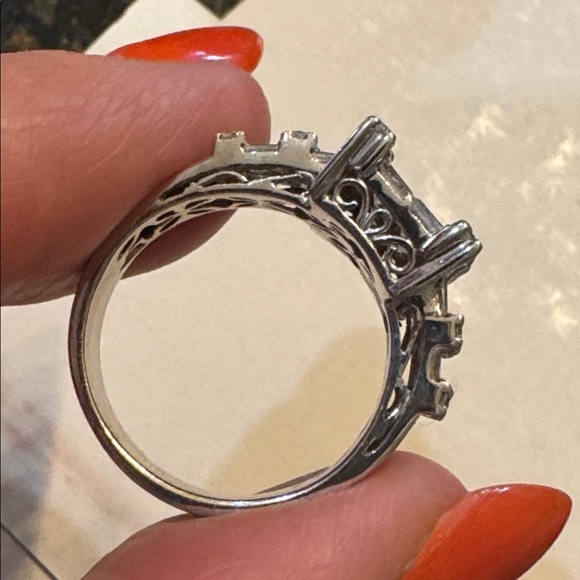 VINTAGE 18K WHITE GOLD 3 CT NATURAL DIAMOND RING! - Picture 12 of 13